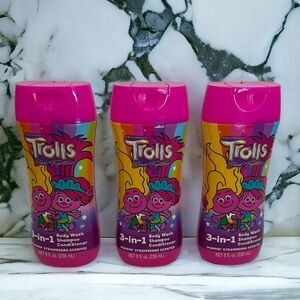 New TROLLS DreamWorks 3-in-1 Body Wash Shampoo Conditioner Strawberry 8 OZ